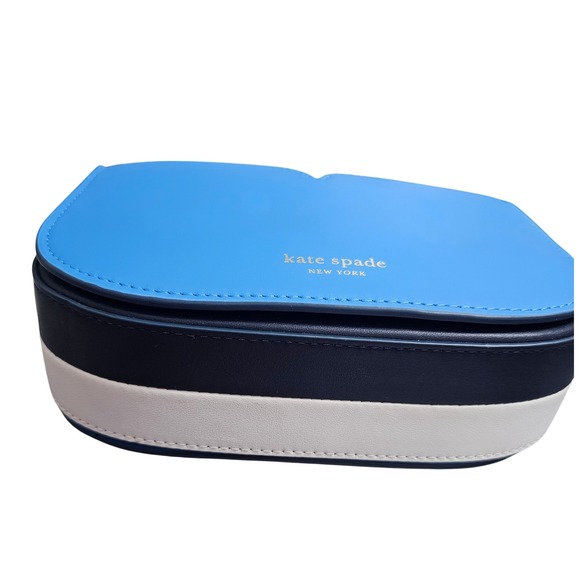 Kate Spade Nicola Twistlock Small Shoulder Bag Blue Colorblock Leather NWT